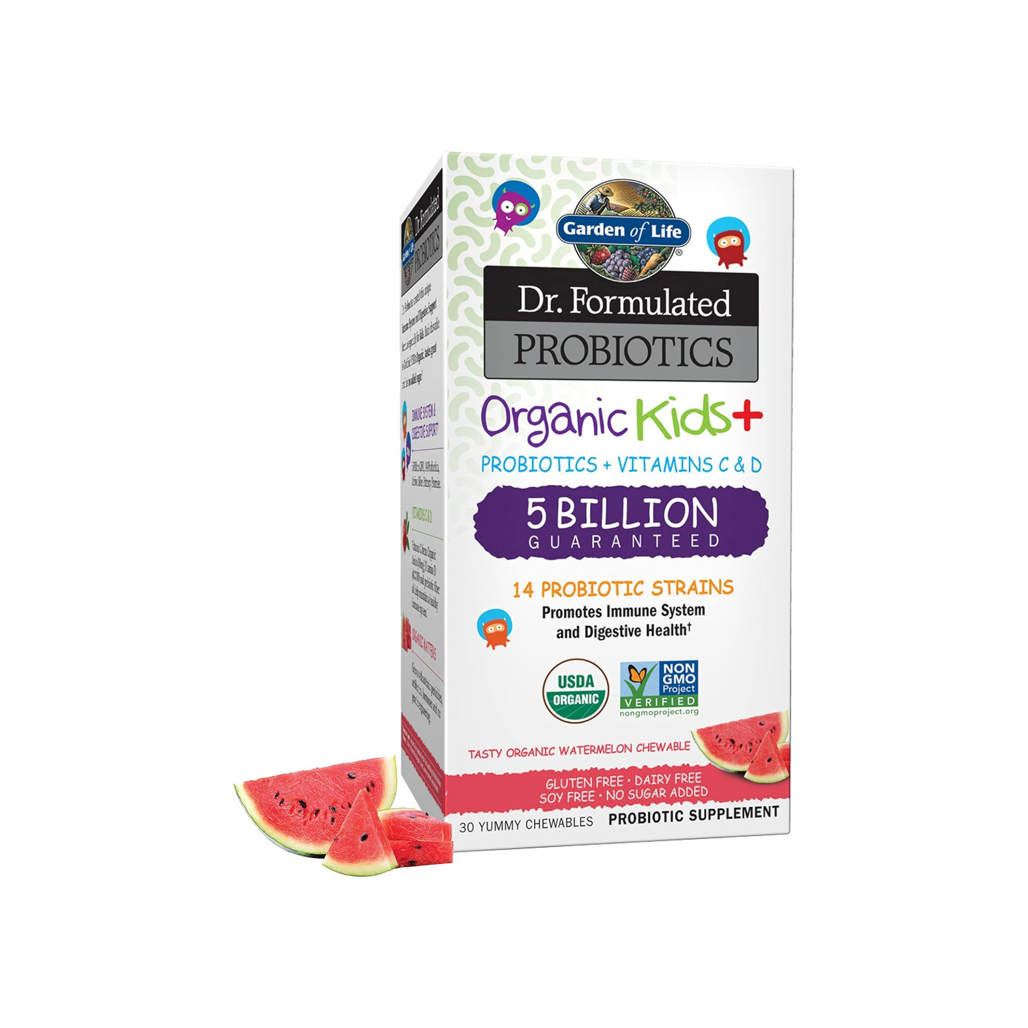 Dr. Formulated Probiotics Organic Kids+ Cooler Berry Cherry 30 Chewables